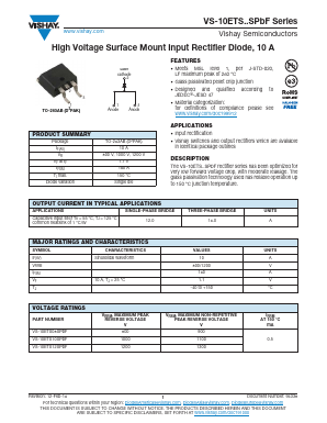 VS-10ETS08SPBF Datasheet PDF Vishay Semiconductors