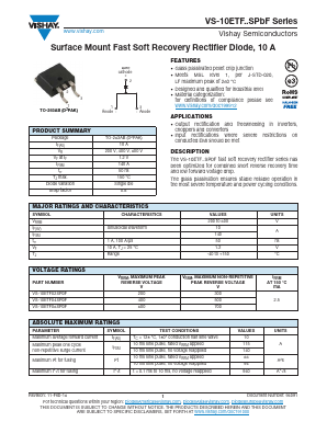VS-10ETF02STRLPBF Datasheet PDF Vishay Semiconductors