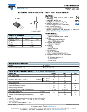 SIHG44N65EF Datasheet PDF Vishay Semiconductors