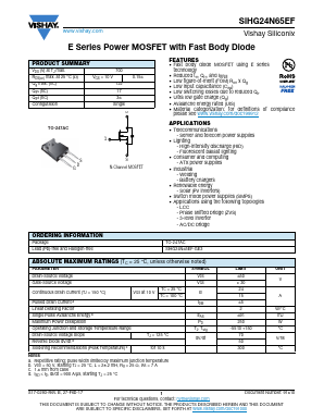 SIHG24N65EF Datasheet PDF Vishay Semiconductors