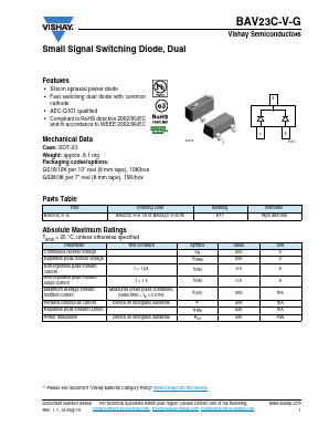BAV23C-V-G Datasheet PDF Vishay Semiconductors