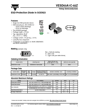 VESD03A1C-02Z Datasheet PDF Vishay Semiconductors