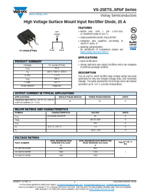 25ETS08STRLPBF Datasheet PDF Vishay Semiconductors