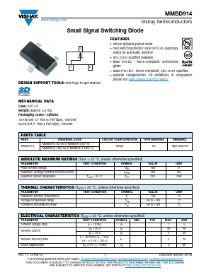 MMBD914-HE3-18 Datasheet PDF Vishay Semiconductors
