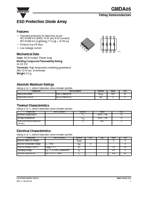 GMDA05 Datasheet PDF Vishay Semiconductors