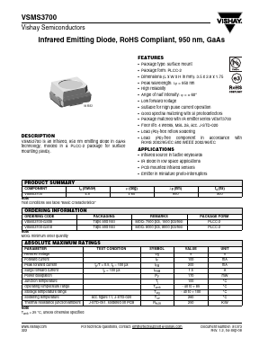 VSMS3700 Datasheet PDF Vishay Semiconductors