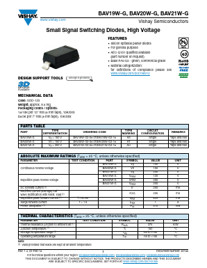BAV21W-G3-08 Datasheet PDF Vishay Semiconductors