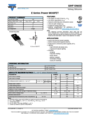 SIHF15N65E-GE3 Datasheet PDF Vishay Semiconductors