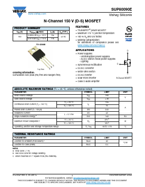 SUP80090E Datasheet PDF Vishay Semiconductors