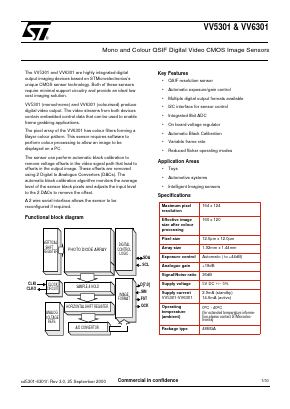 VV6301 Datasheet PDF Vision