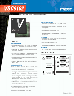 VSC9182 Datasheet PDF Vitesse Semiconductor