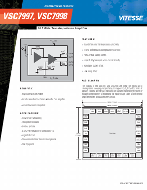 VSC7997 Datasheet PDF Vitesse Semiconductor