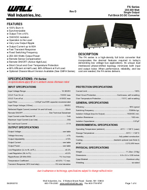 FA12S43-250 Datasheet PDF Wall Industries,Inc.