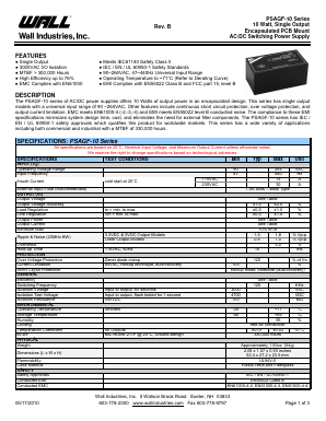 PSAGF-10 Datasheet PDF Wall Industries,Inc.
