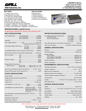 LANC123.3W12 Datasheet PDF Wall Industries,Inc.