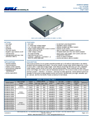 DCHB150-12S48 Datasheet PDF Wall Industries,Inc.