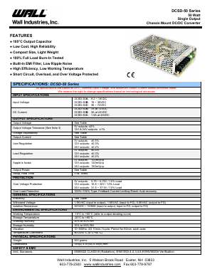 DCSD-50C-12 Datasheet PDF Wall Industries,Inc.