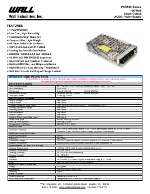 PSS-100-18 Datasheet PDF Wall Industries,Inc.
