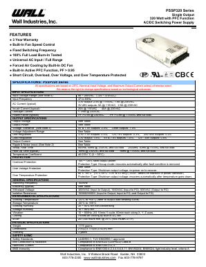 PSSP320 Datasheet PDF Wall Industries,Inc.
