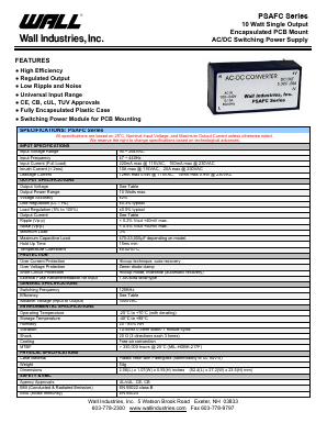 PSAFC Datasheet PDF Wall Industries,Inc.