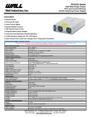 PS1K2U-P036 Datasheet PDF Wall Industries,Inc.