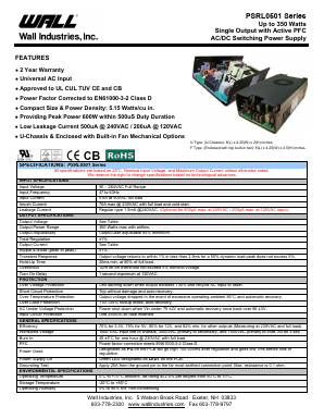 PSRL0501X-18 Datasheet PDF Wall Industries,Inc.