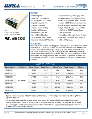 PSAE-800-15 Datasheet PDF Wall Industries,Inc.