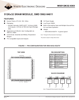 WS512K32-XXX Datasheet PDF White Electronic Designs Corporation