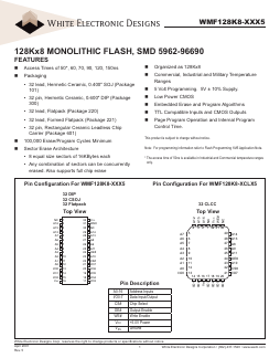5962-9669003HUX Datasheet PDF White Electronic Designs Corporation