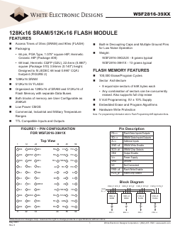 WSF2816-39H1X Datasheet PDF White Electronic Designs Corporation