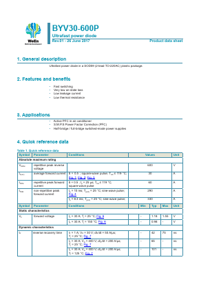 BYV30-600P Datasheet PDF WeEn Semiconductors