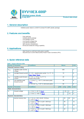 BYV10EX-600P Datasheet PDF WeEn Semiconductors