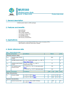 MUR560 Datasheet PDF WeEn Semiconductors