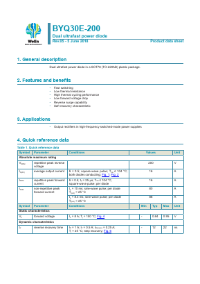 BYQ30E-200 Datasheet PDF WeEn Semiconductors