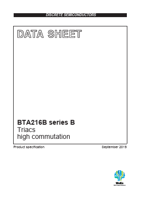 BTA216B-800B Datasheet PDF WeEn Semiconductors