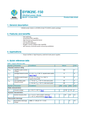 BYW29E-150 Datasheet PDF WeEn Semiconductors