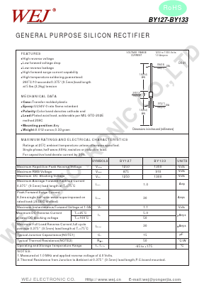 BY127 Datasheet PDF WEJ ELECTRONIC CO.