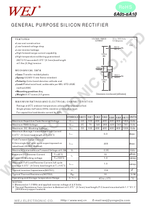 6A10 Datasheet PDF WEJ ELECTRONIC CO.