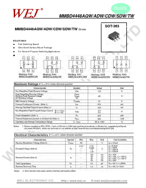 MMBD4448HAQW Datasheet PDF WEJ ELECTRONIC CO.