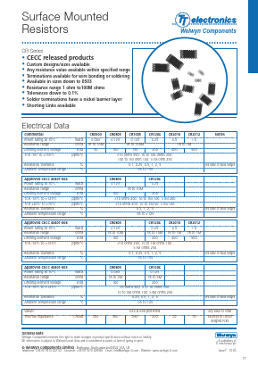 CR251210MJ Datasheet PDF Welwyn Components Limited