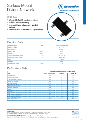 SOT23 Datasheet PDF Welwyn Components Limited