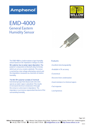 EMD Datasheet PDF Willow Technologies Ltd
