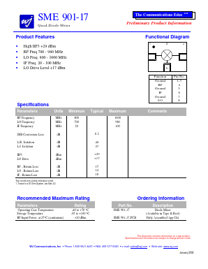 SME901-17 Datasheet PDF WJ Communications => Triquint