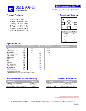 SME901-13 Datasheet PDF WJ Communications => Triquint