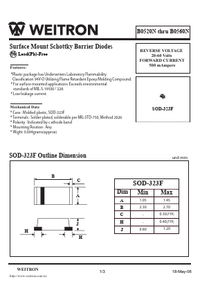 B0540N Datasheet PDF Weitron Technology