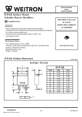 SKFM1020 Datasheet PDF Weitron Technology