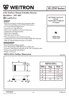 SL23M-H Datasheet PDF Weitron Technology