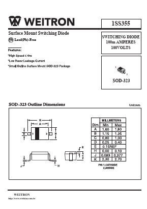 1SS355 Datasheet PDF Weitron Technology
