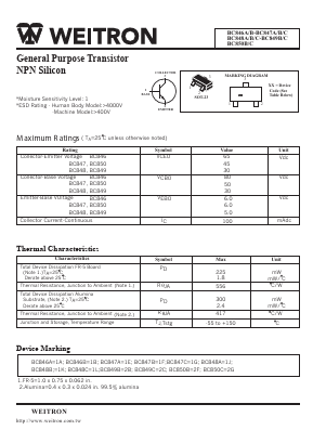 BC846A Datasheet PDF Weitron Technology