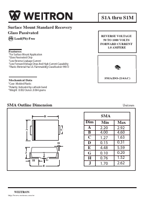 S1B Datasheet PDF Weitron Technology